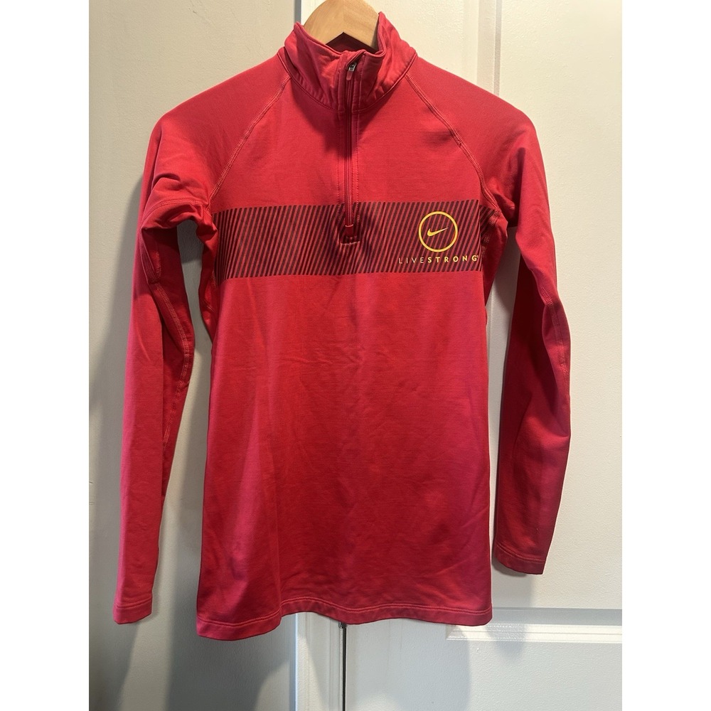 Nike Pro Combat Livestrong‎ Red Quarter Zip Small